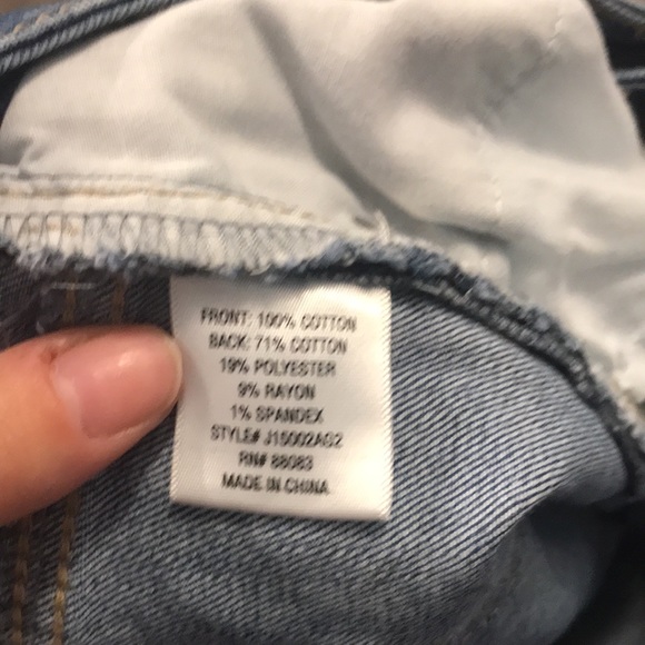 Harper Distressed Denim Shorts Light Wash Cutoff Floral Embellishment. Sz 28. - Picture 4 of 6